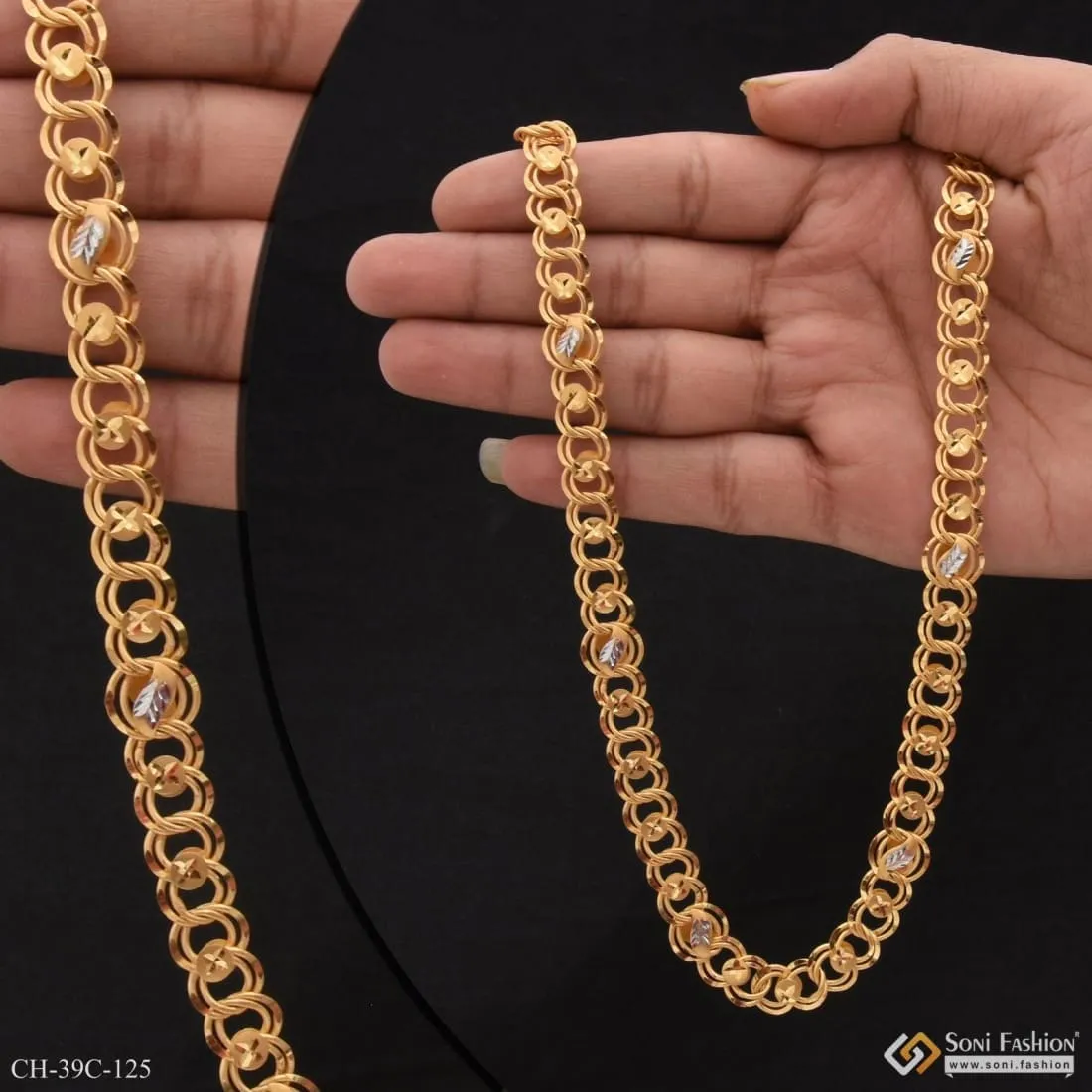 1 Gram Gold Forming Kohli Stylish Design Best Quality CHAIN for Men - Style C125