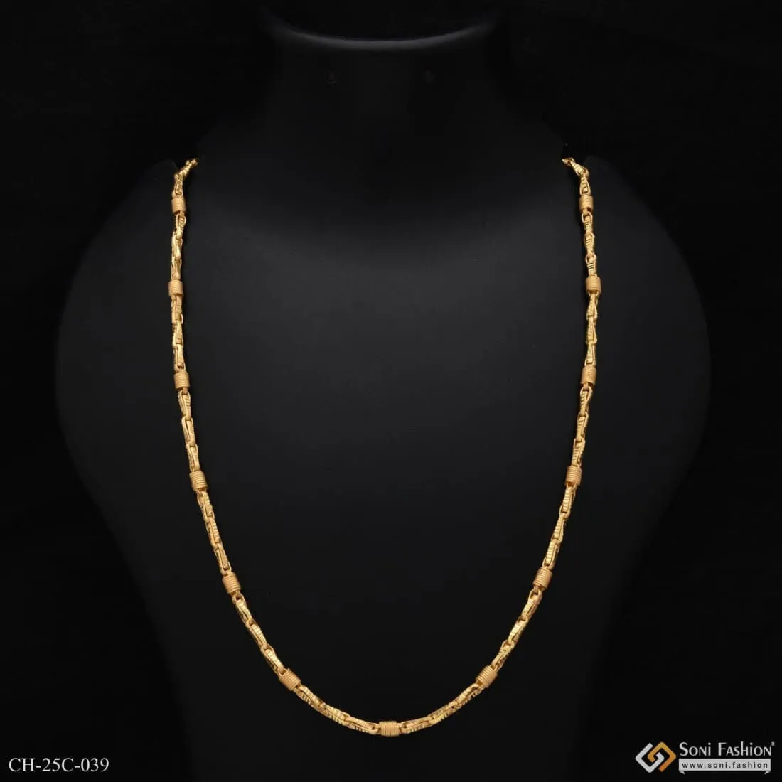 1 Gram Gold Forming Spring Stylish Design Best Quality Chain for Men - Style C039