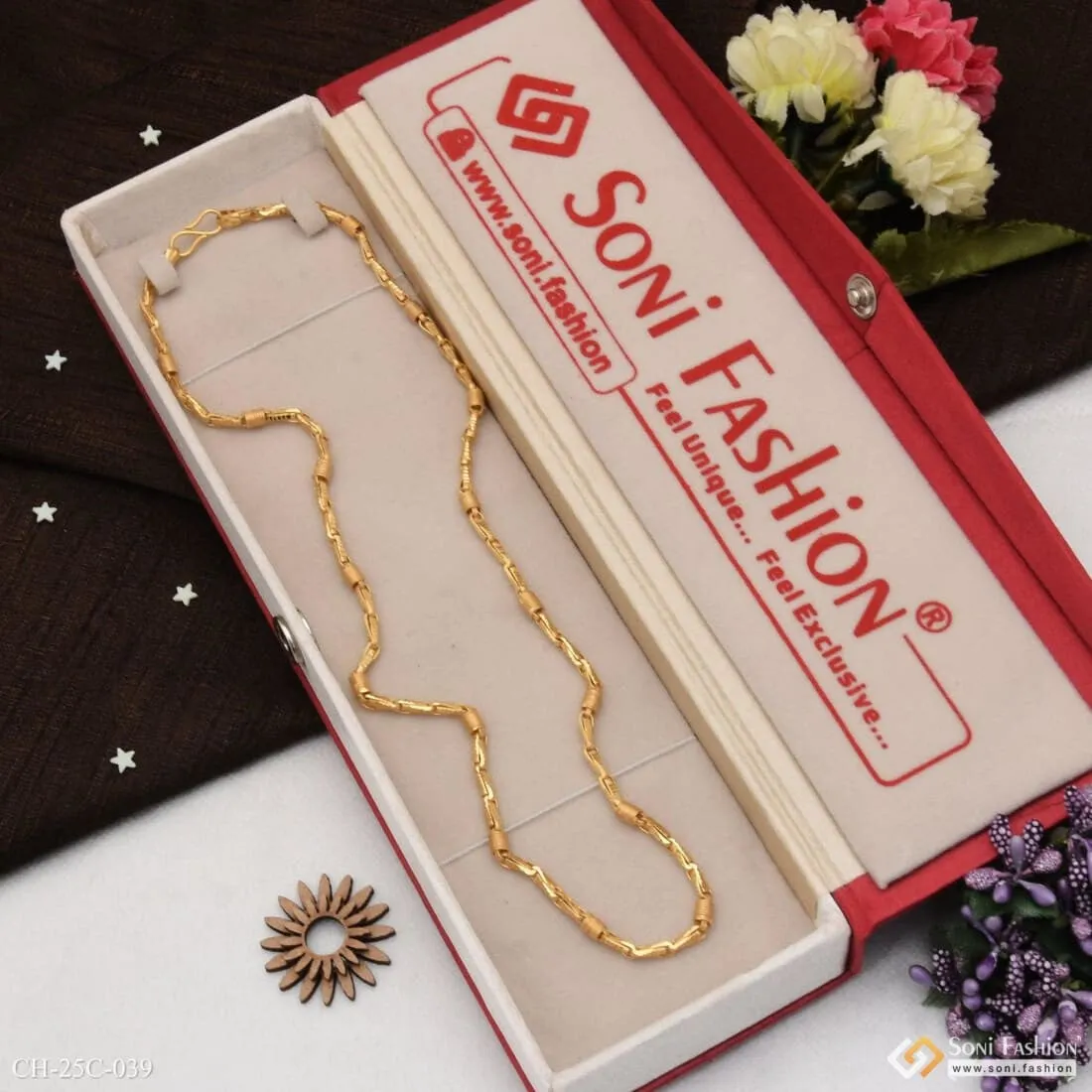 1 Gram Gold Forming Spring Stylish Design Best Quality Chain for Men - Style C039