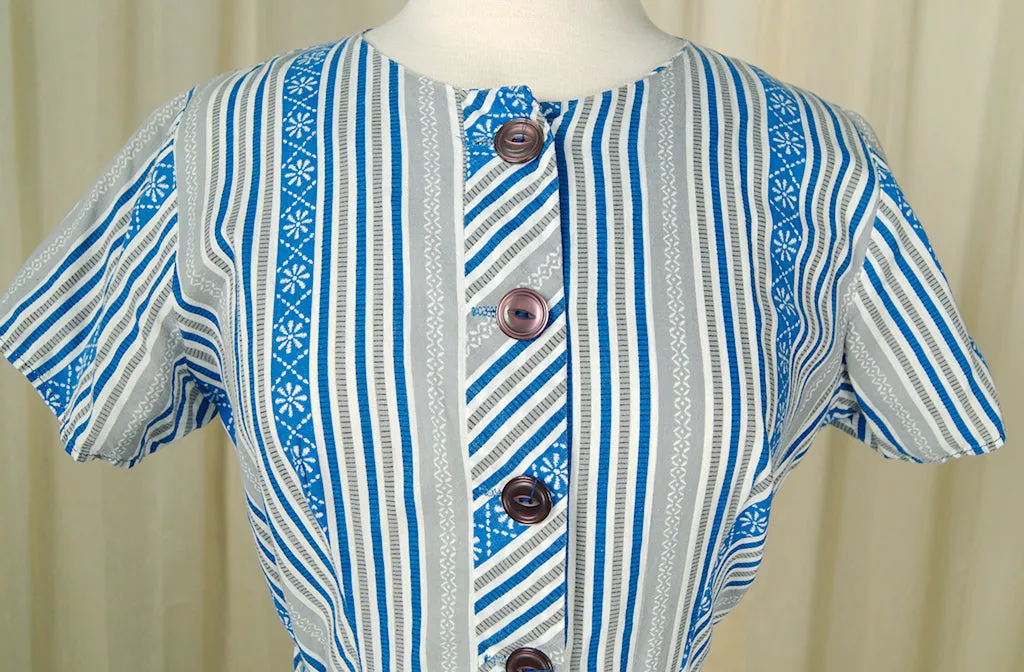 1950s Striped Pocket Day Dress