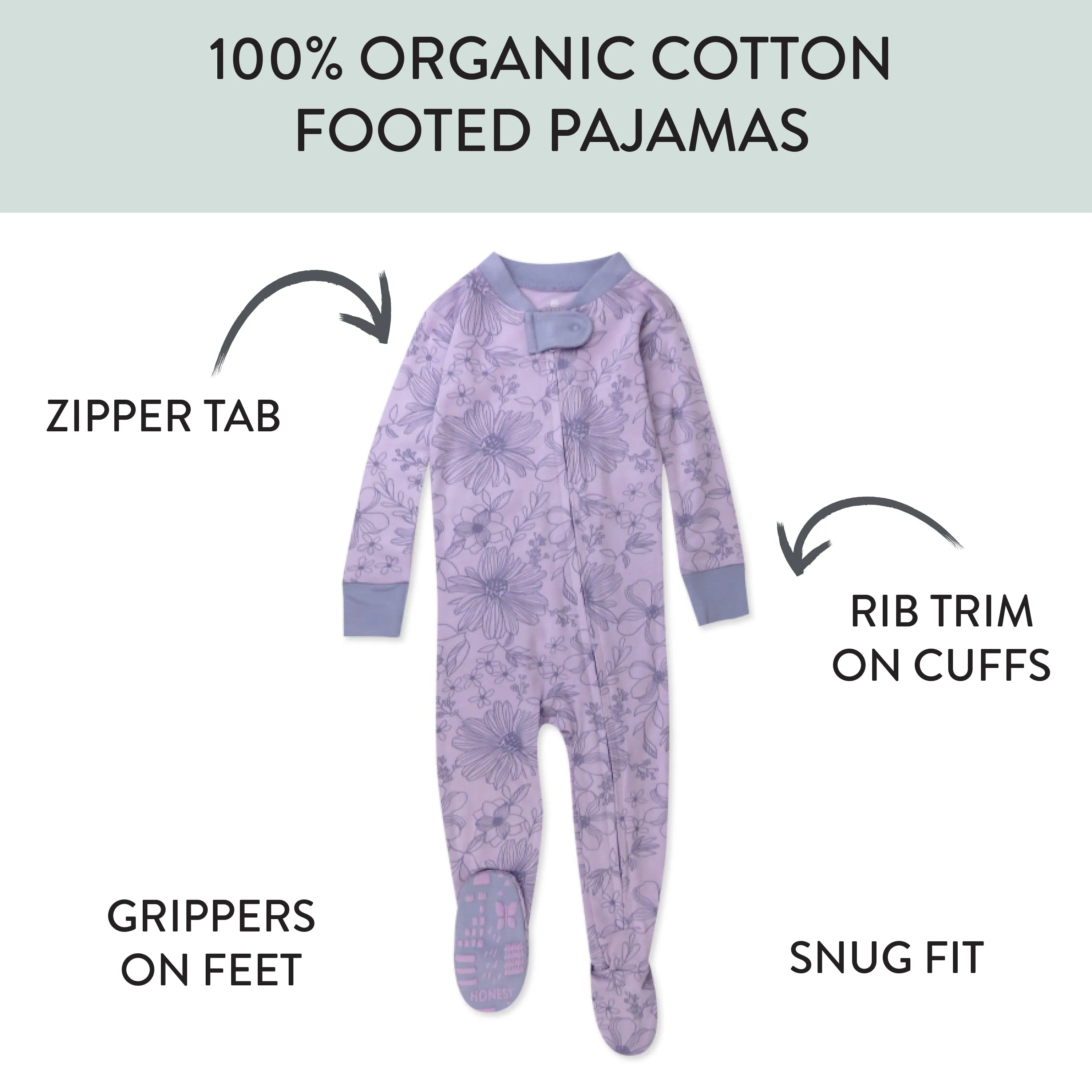 2-Pack Organic Cotton Snug-Fit Footed Pajama