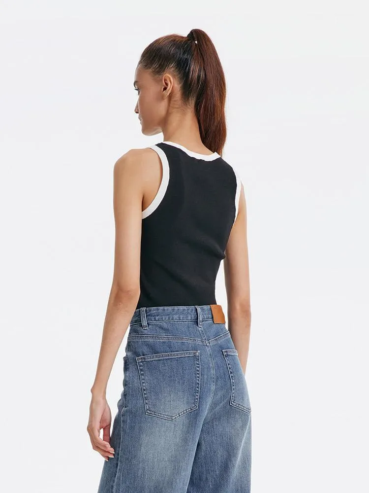 Acetate Cotton Tight Fit Vest Top