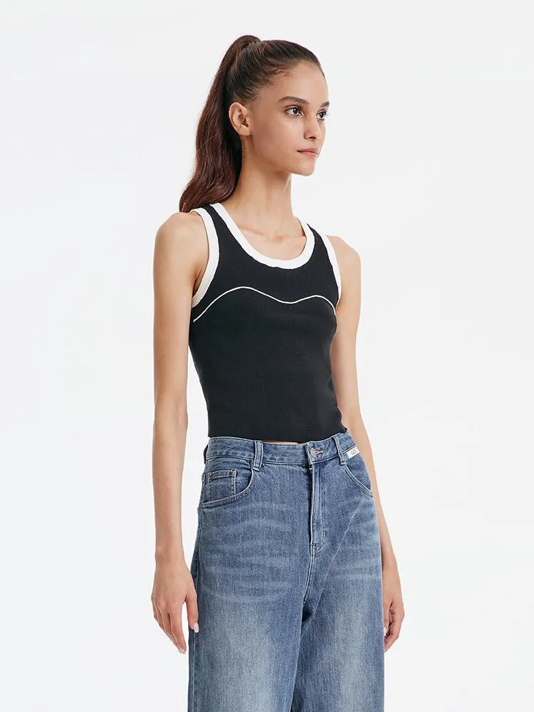 Acetate Cotton Tight Fit Vest Top