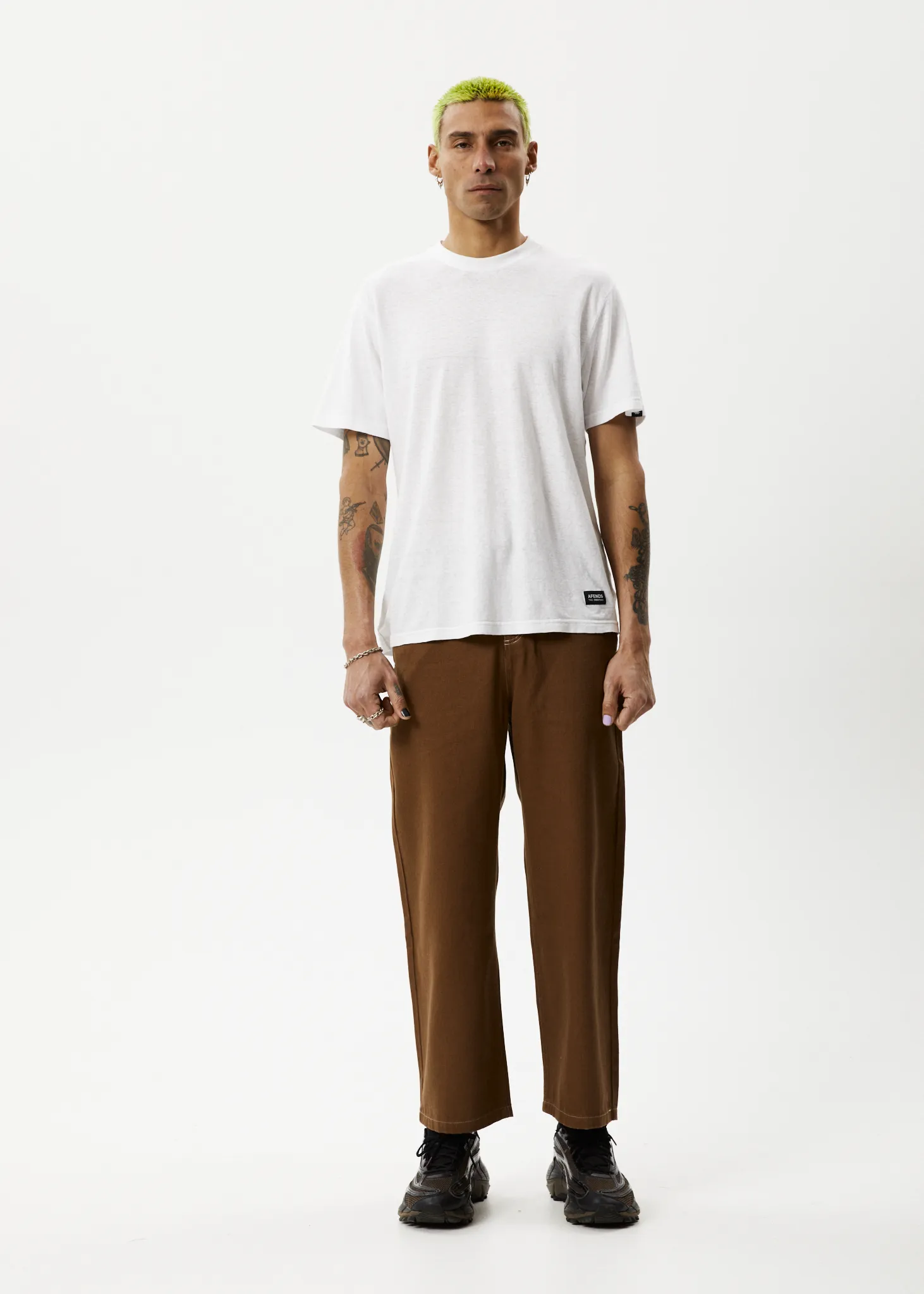 AFENDS Mens Pablo - Baggy Pants - Toffee