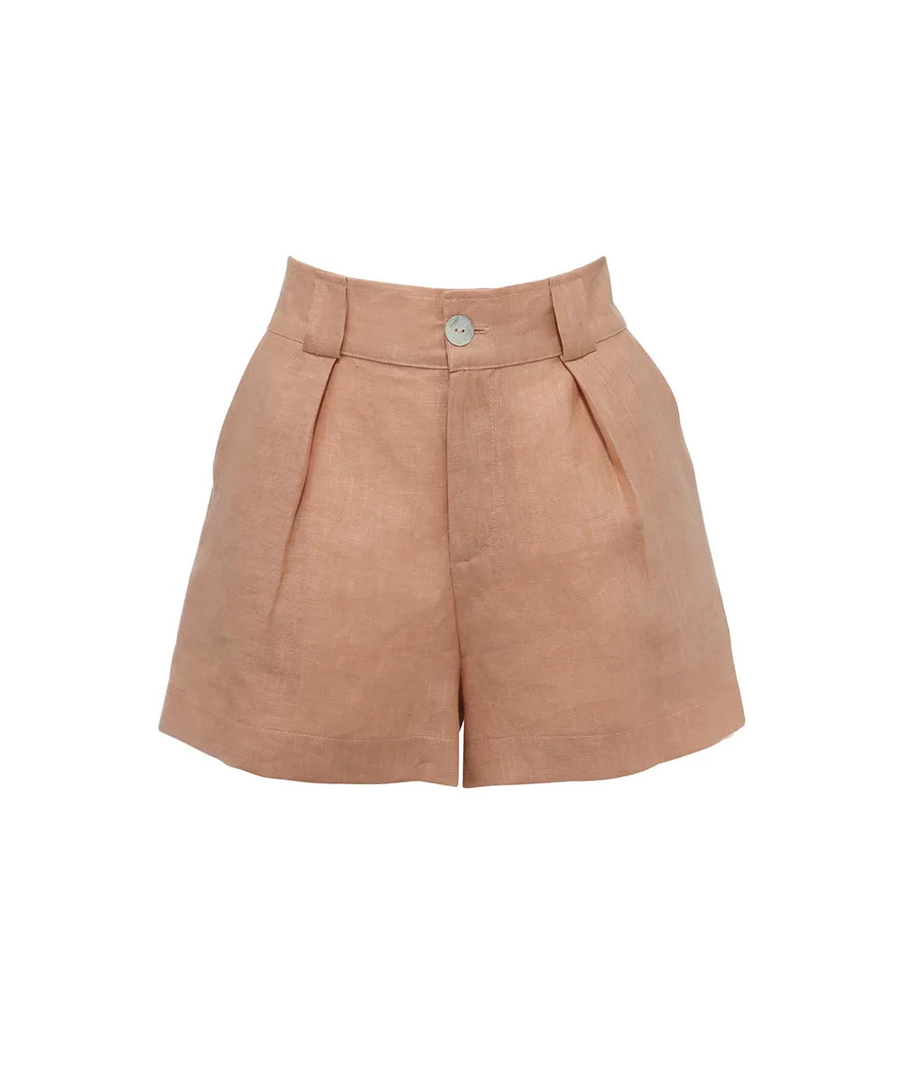 ALEX NUDE LINEN SHORTS