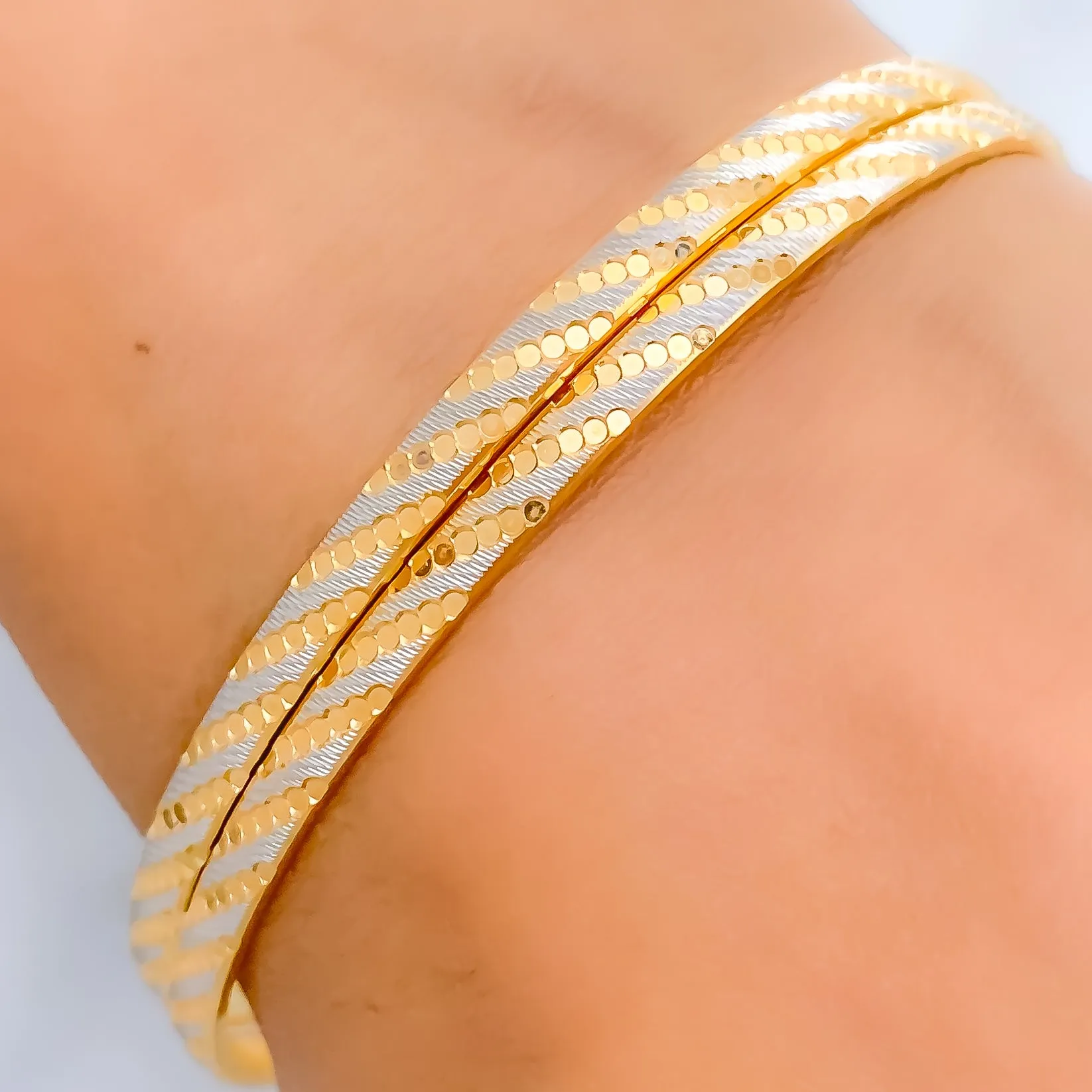 Alternating Diagonal Striped Bangles