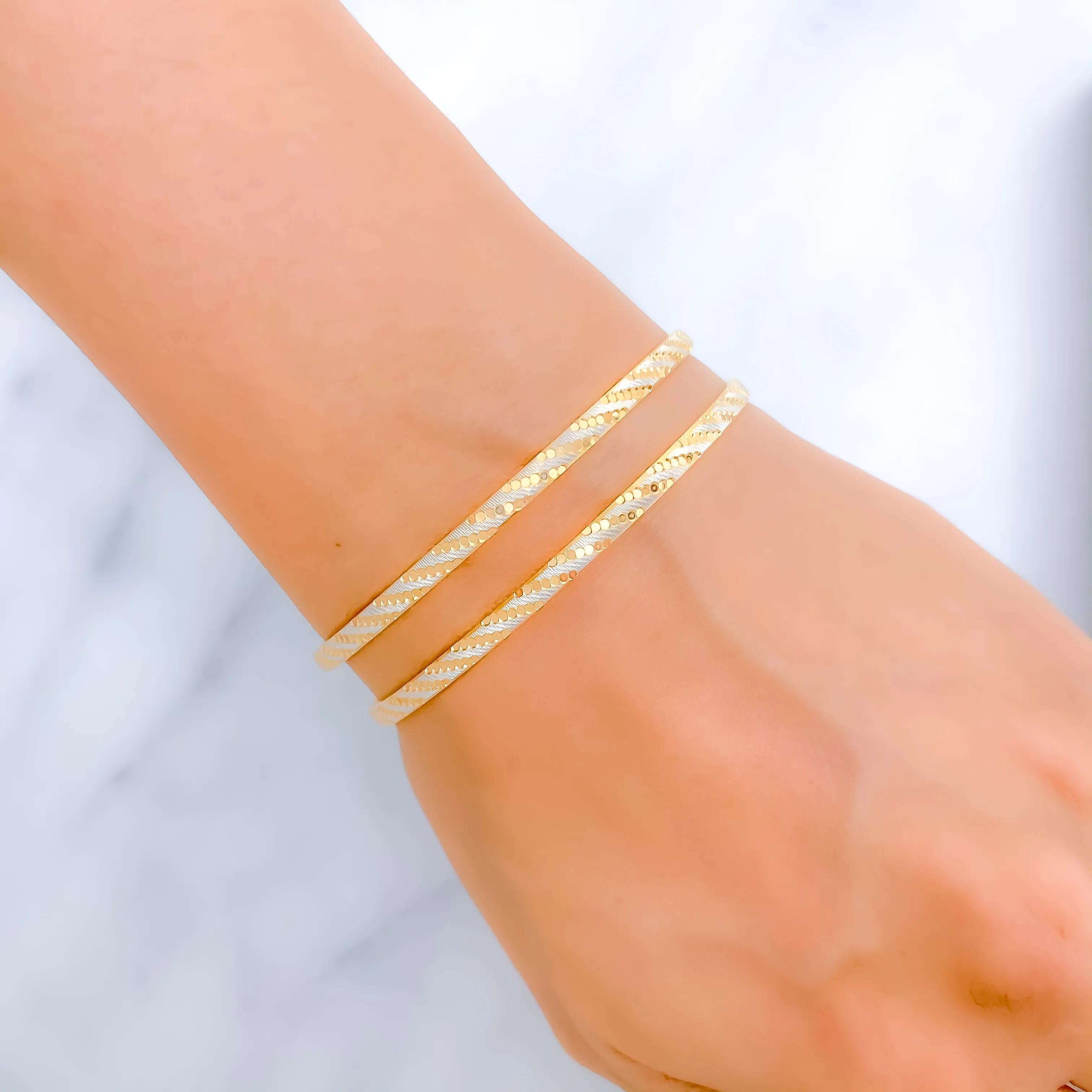 Alternating Diagonal Striped Bangles