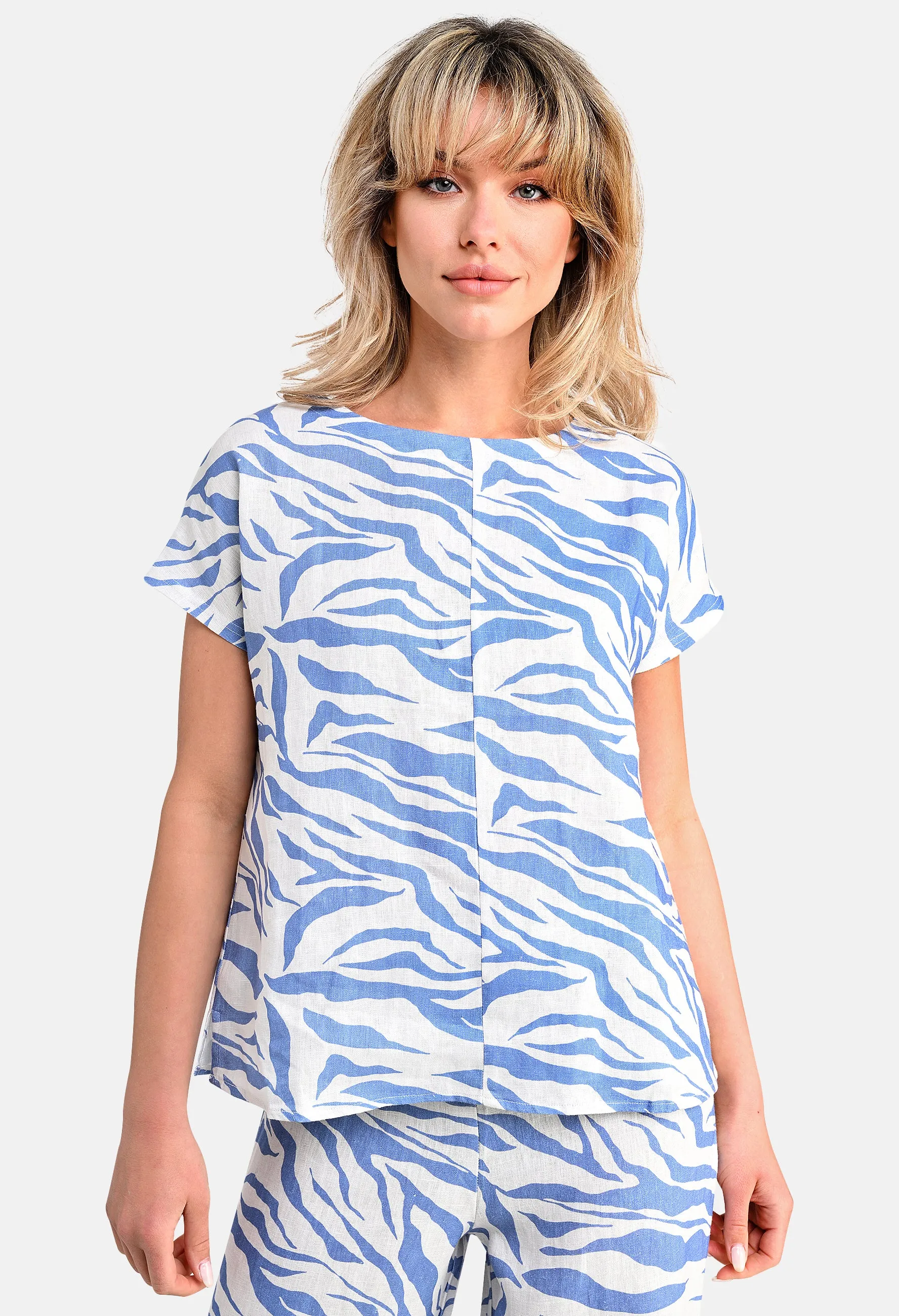 Animal Print Linen Top