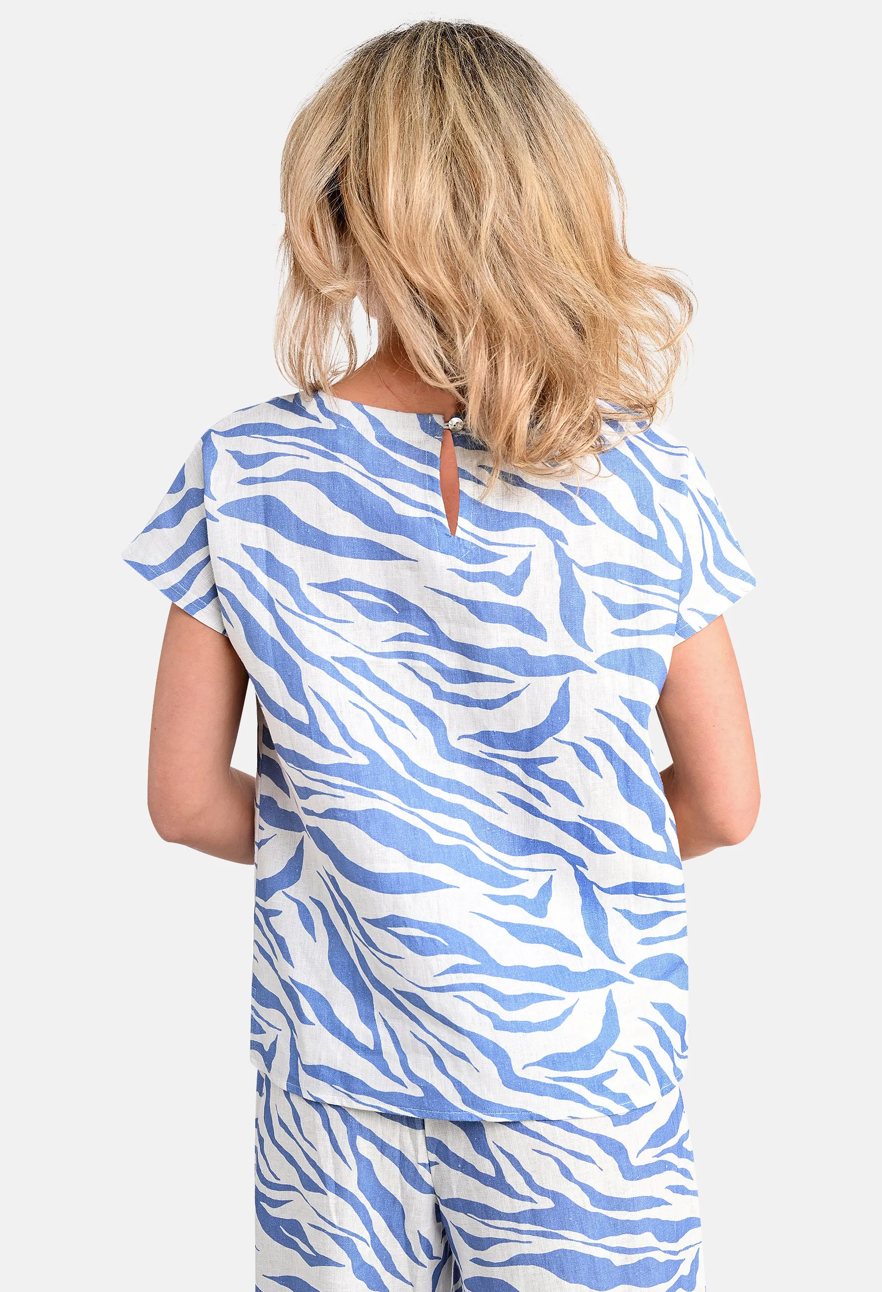 Animal Print Linen Top