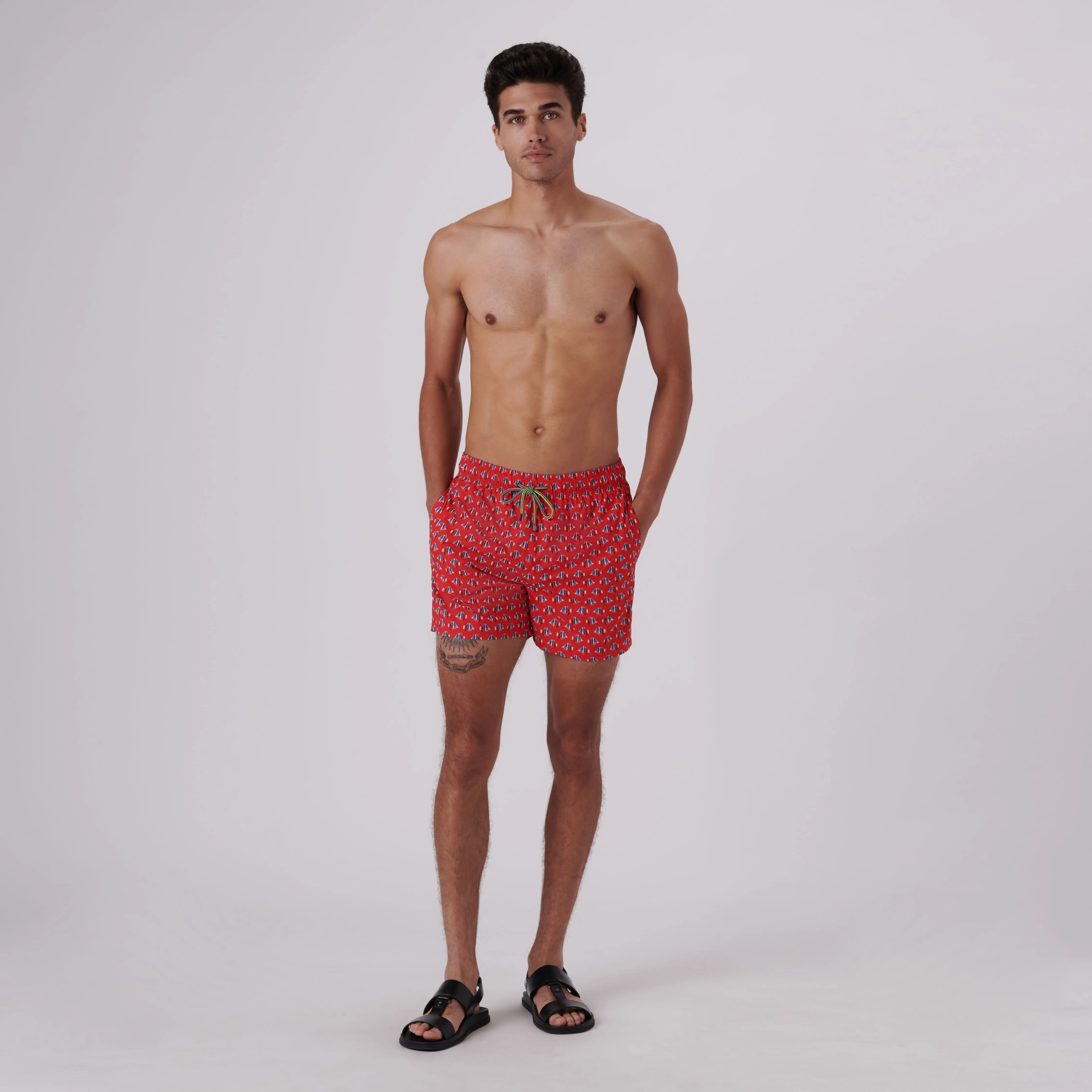 Archer Striped Fish Swim Trunks