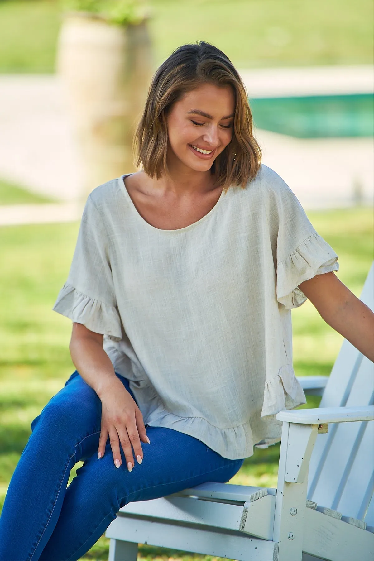 Aries Beige Linen Tee