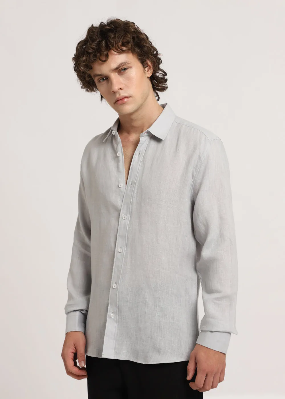 Ash Grey Linen Shirt