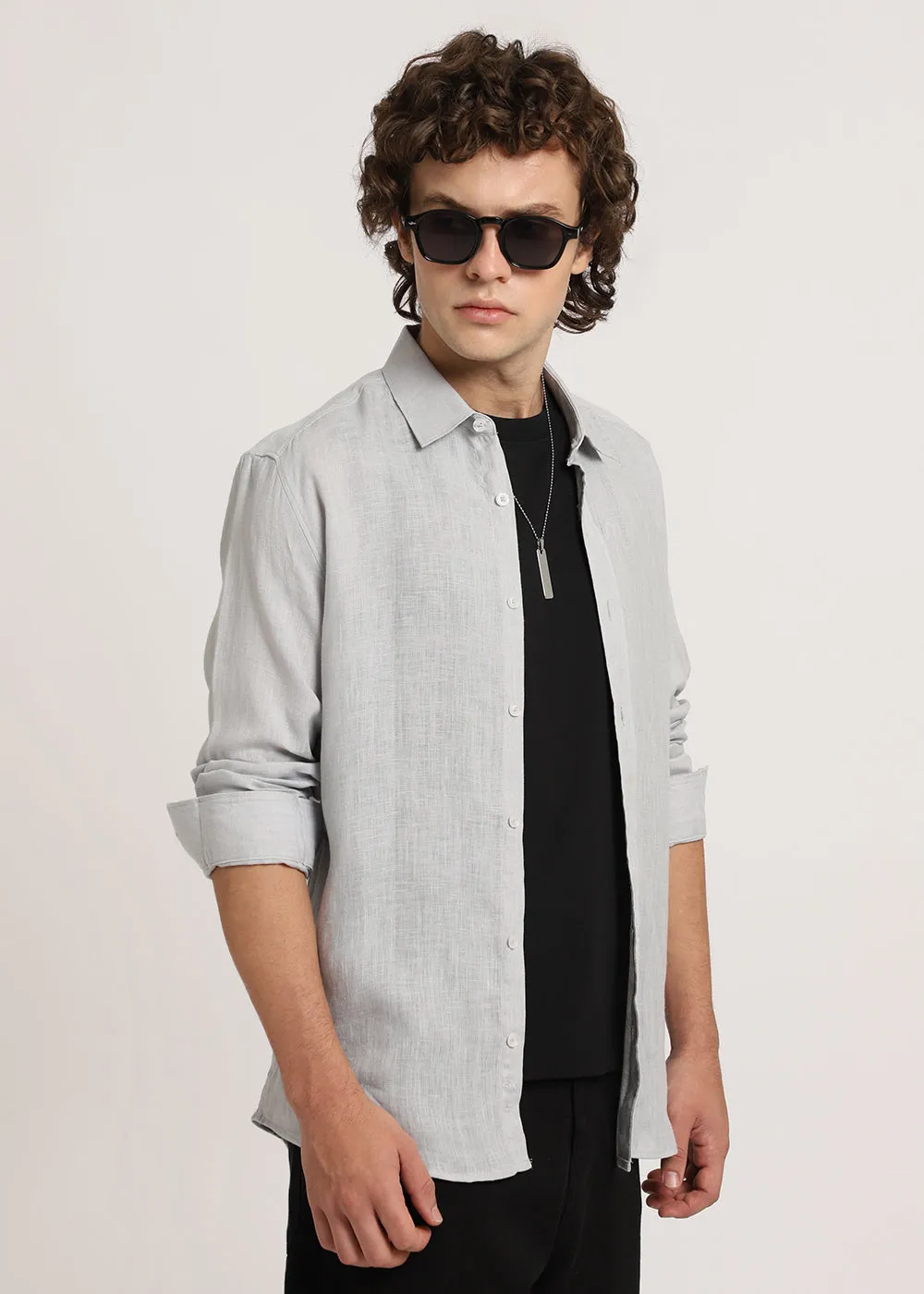 Ash Grey Linen Shirt