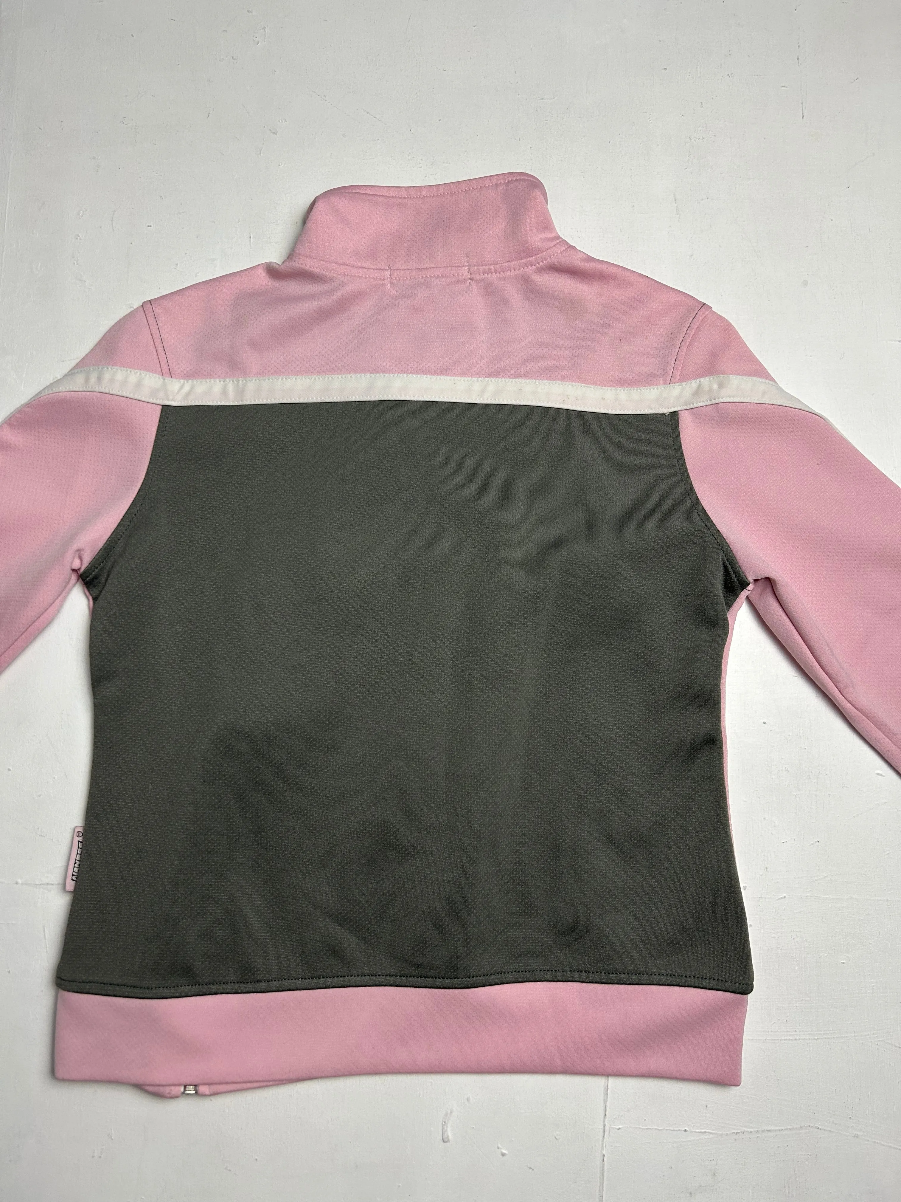 Baby pink & grey asymmetric zip up sporty jacket (S/M)