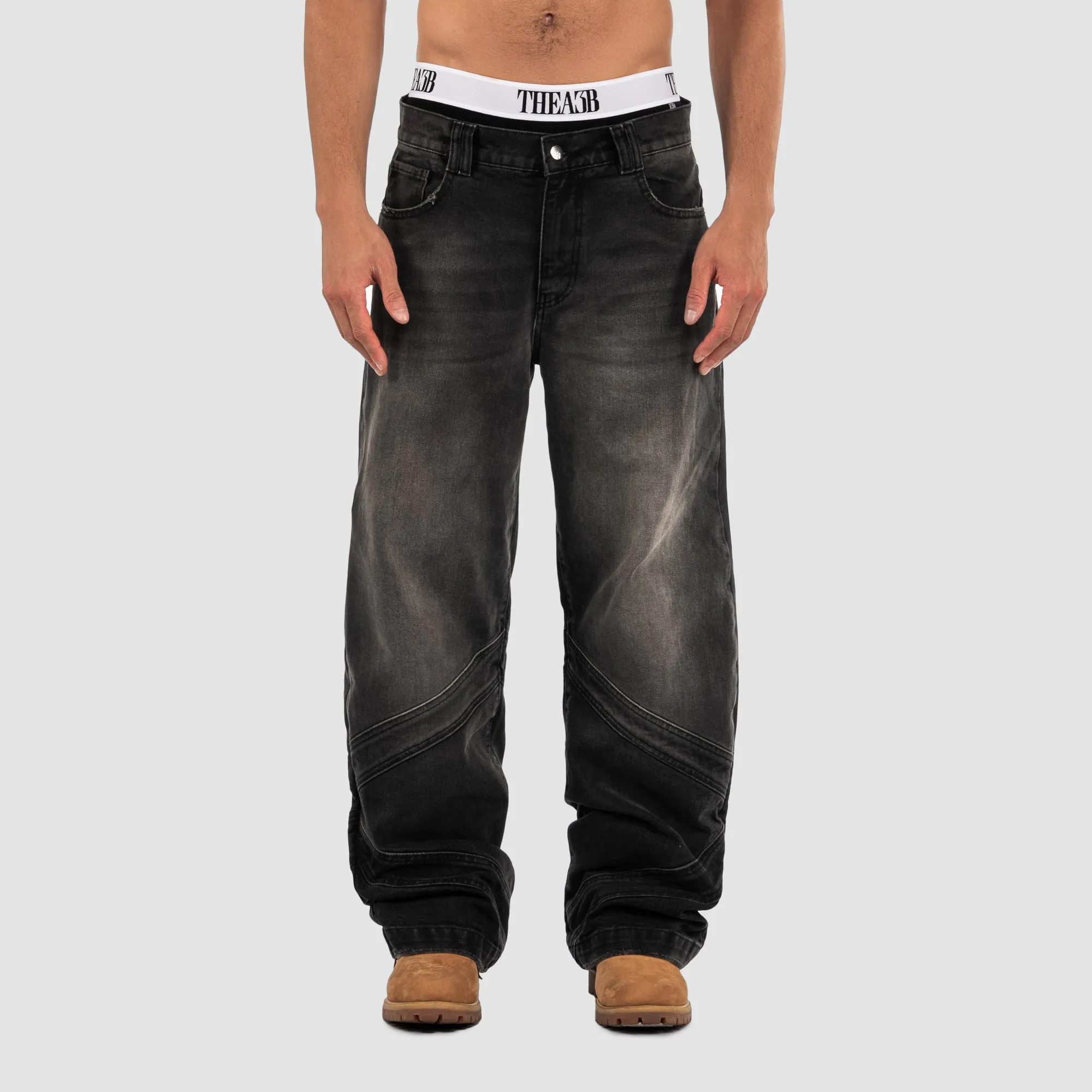 BAGGY CATCH DENIM   CATCH DENIM WASHED BLACK