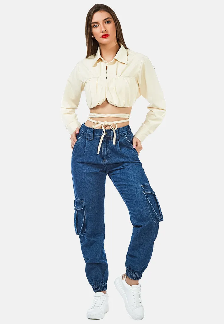 Baggy Days Elasticated Hem Denim Pants