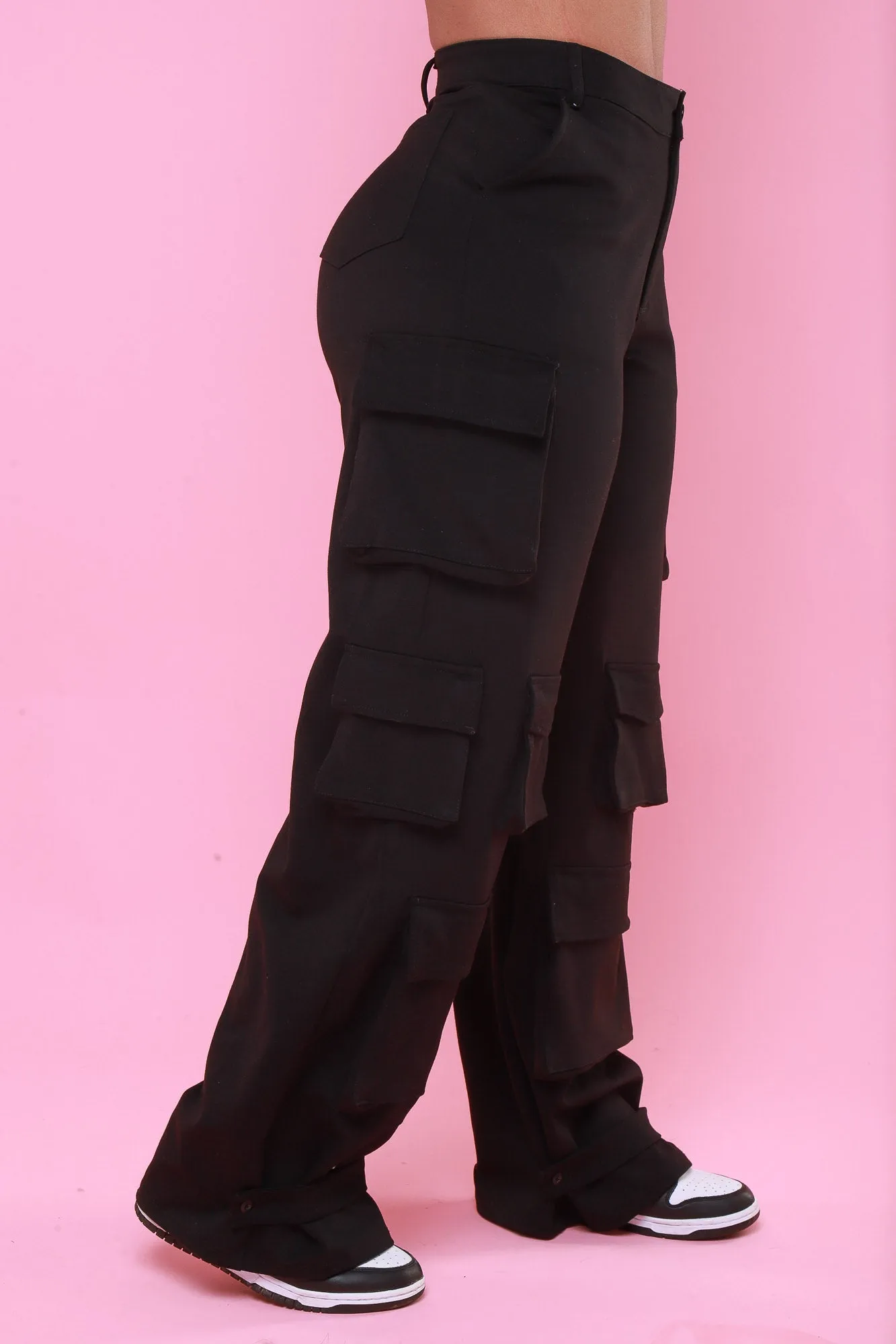 Baggy Multi Pocket Long Cargo Pants - Black