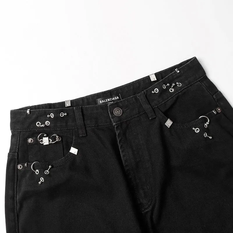 Balenciaga PIERCED BAGGY PANTS IN BLACK