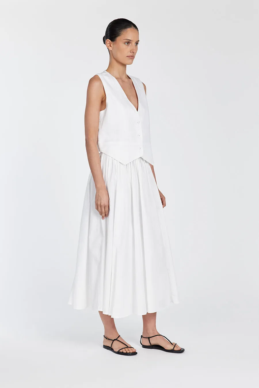 BANKS WHITE LINEN VEST