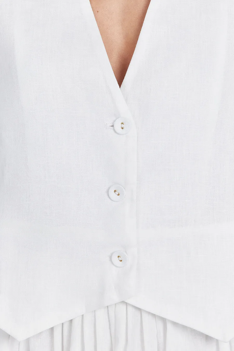 BANKS WHITE LINEN VEST