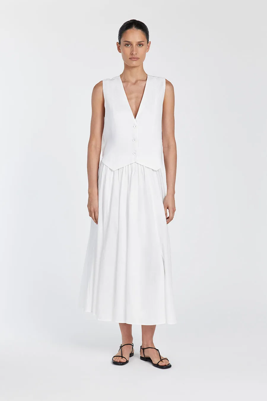 BANKS WHITE LINEN VEST