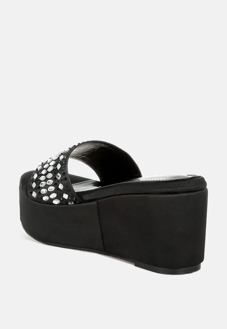 Batanga Diamante & Rhinestone Detail Stylish Flatforms