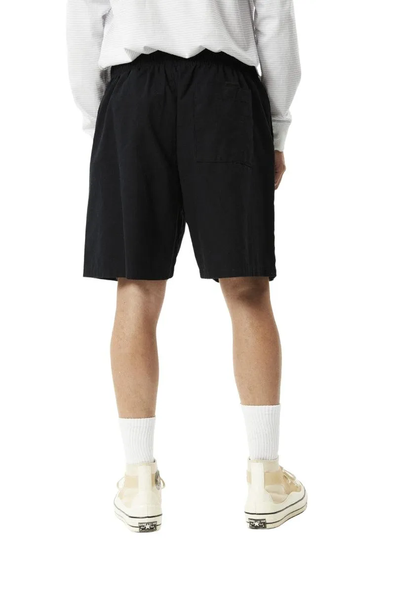 Black Ninety Eights Recycled Baggy Elastic Waist Shorts