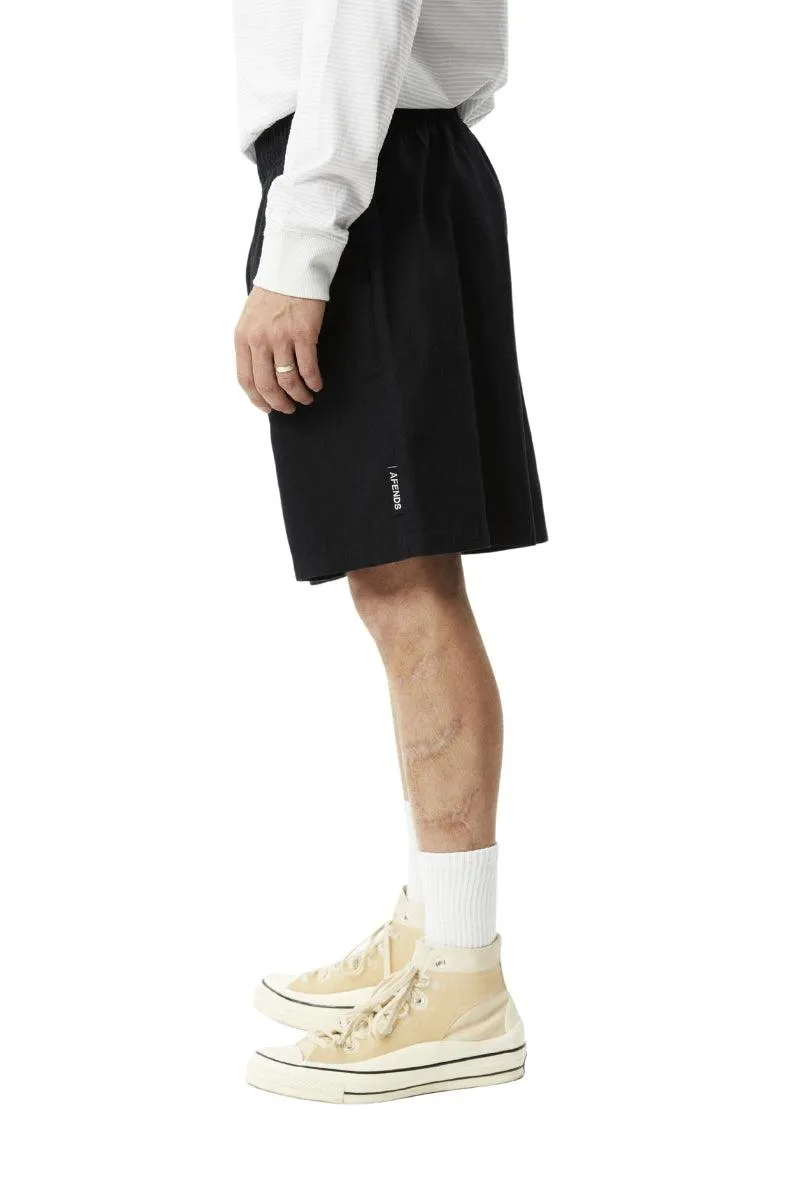 Black Ninety Eights Recycled Baggy Elastic Waist Shorts