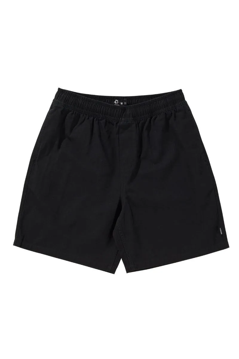 Black Ninety Eights Recycled Baggy Elastic Waist Shorts