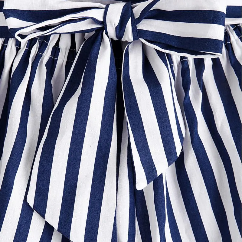 BLUE & WHITE STRIPED SHORTS