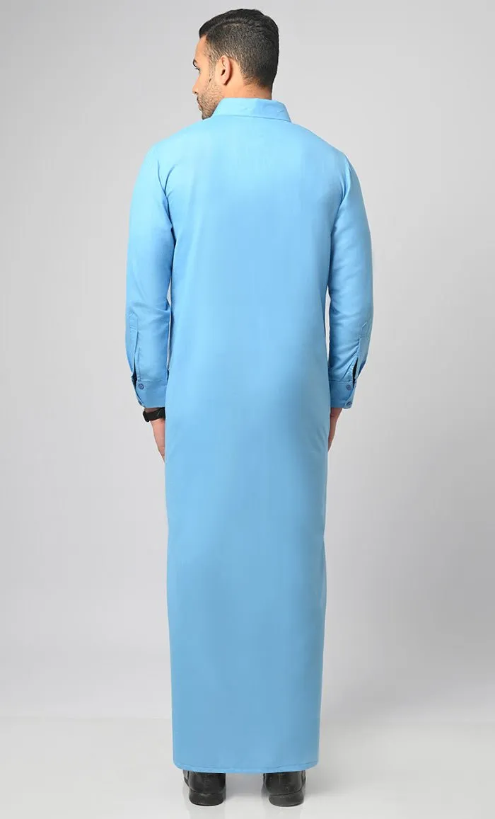 Blue Collared Thobe / Jubba For Men