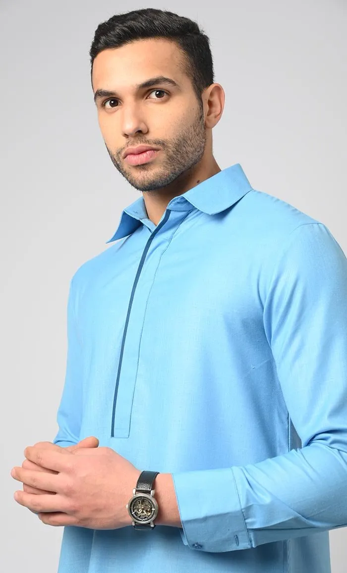 Blue Collared Thobe / Jubba For Men