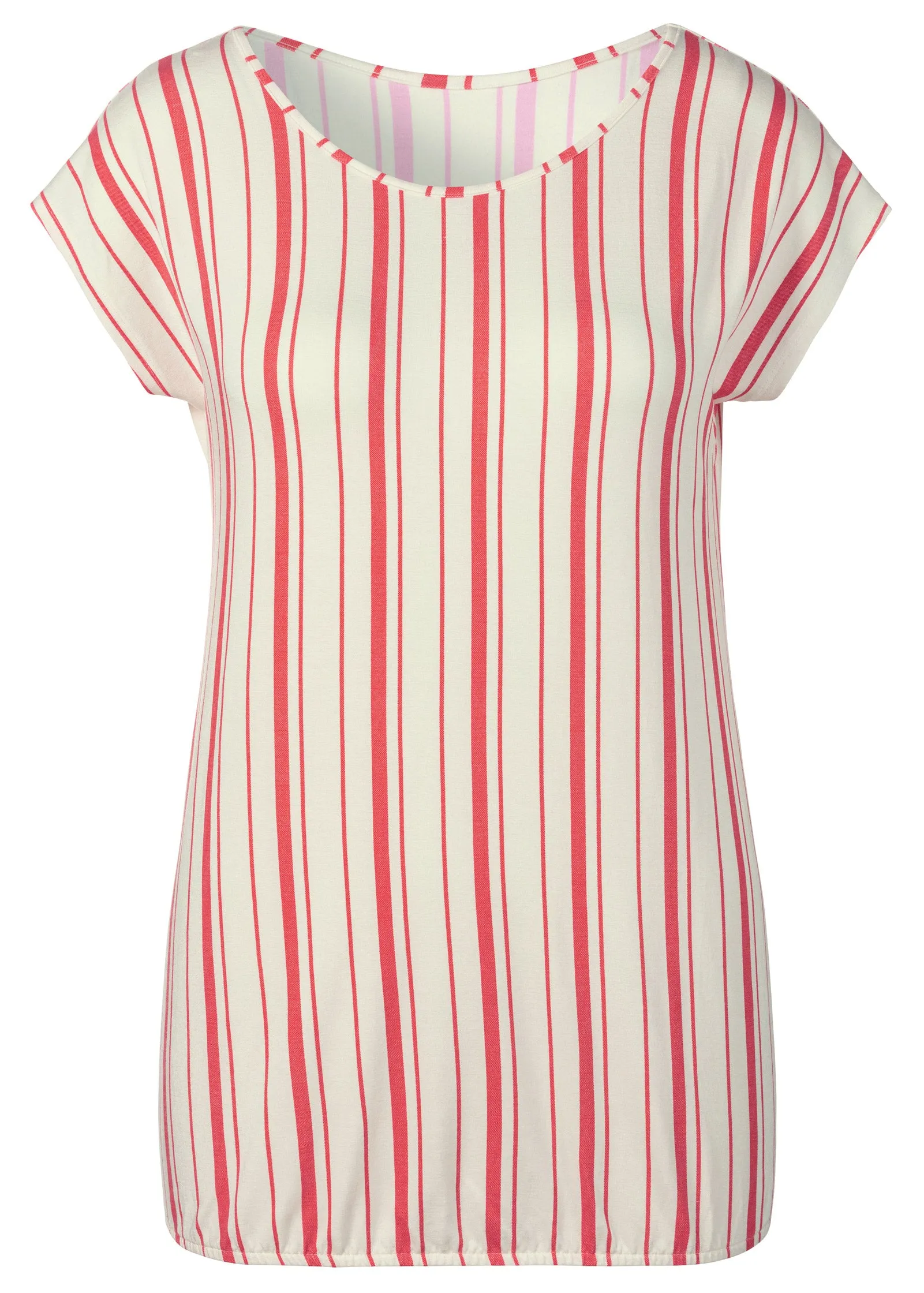 Boatneck Striped Top - Red & White