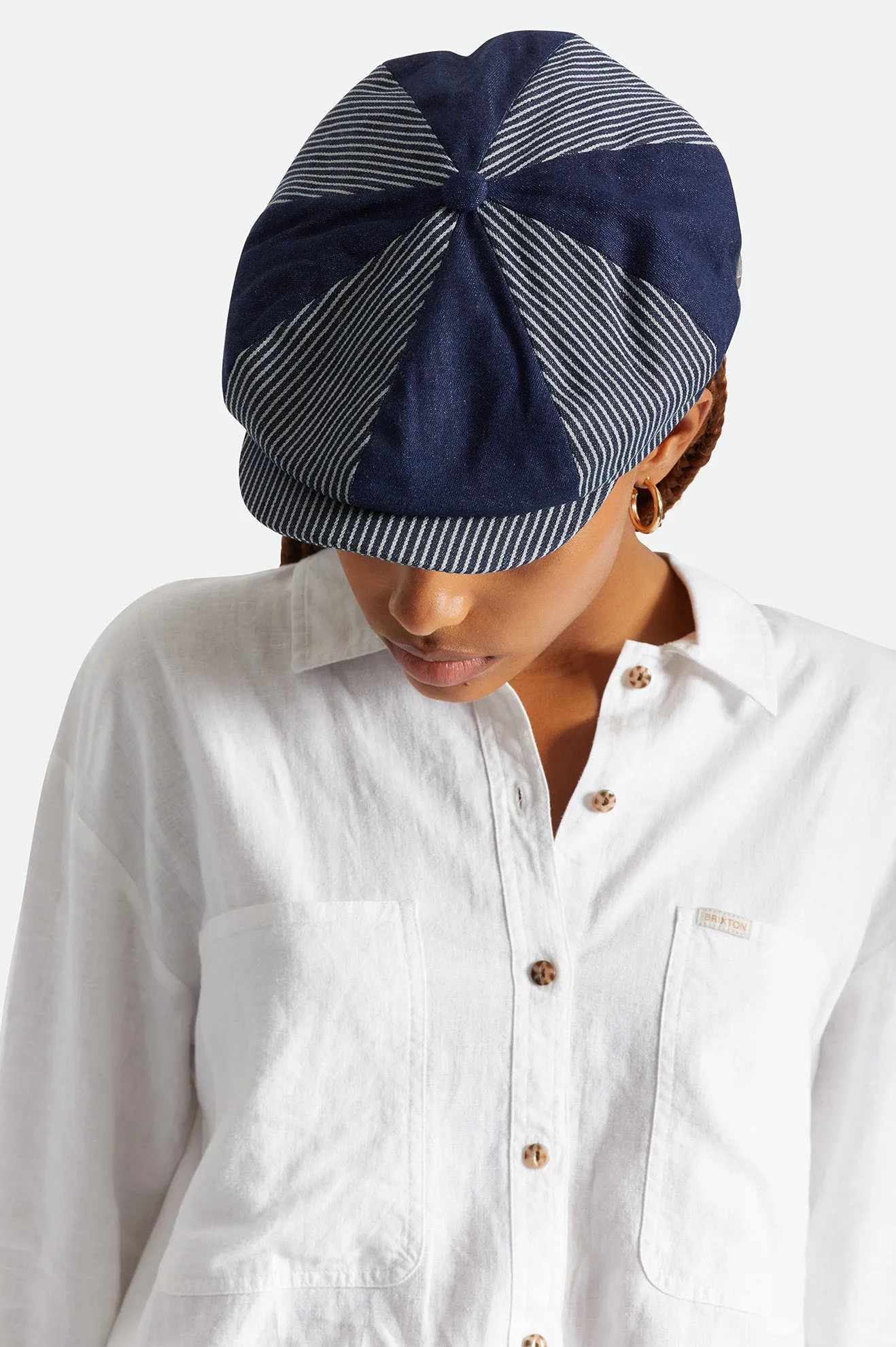 Brood Baggy Snap Cap - Railroad Stripe/Denim