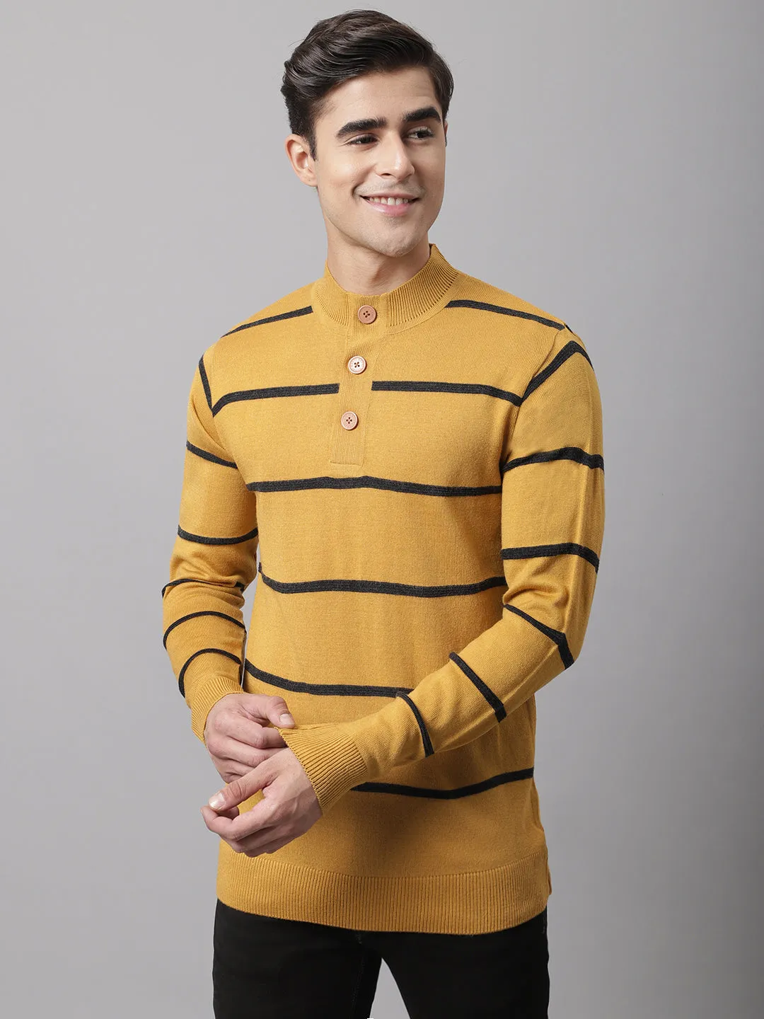 Cantabil  Men Mustard Sweater