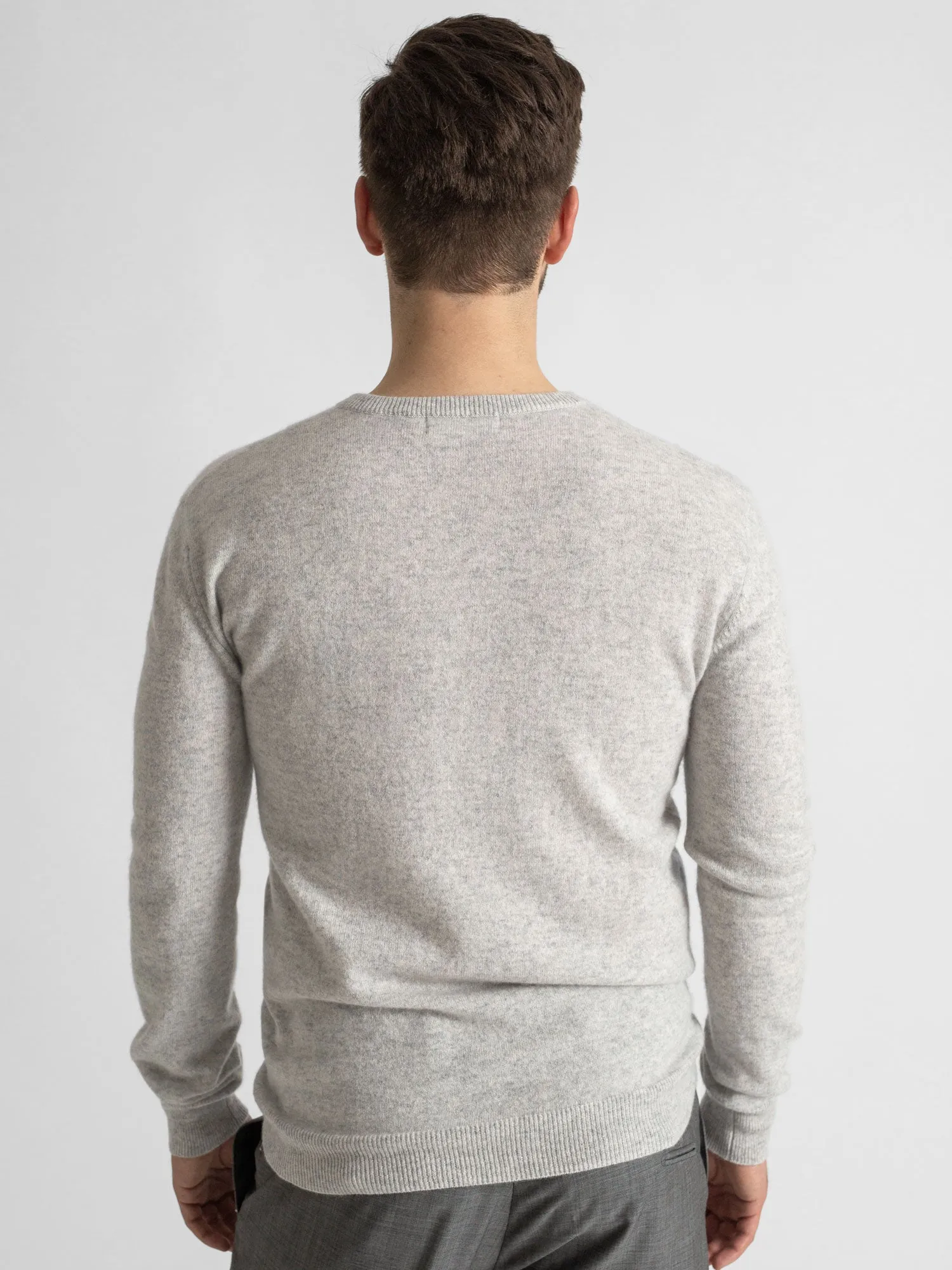 Cashmere sweater men "O-neck" - light grey