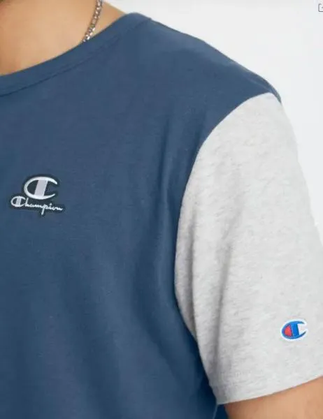 CHAMPION - Men - Blocked Tee - Navy/Purp/Grey