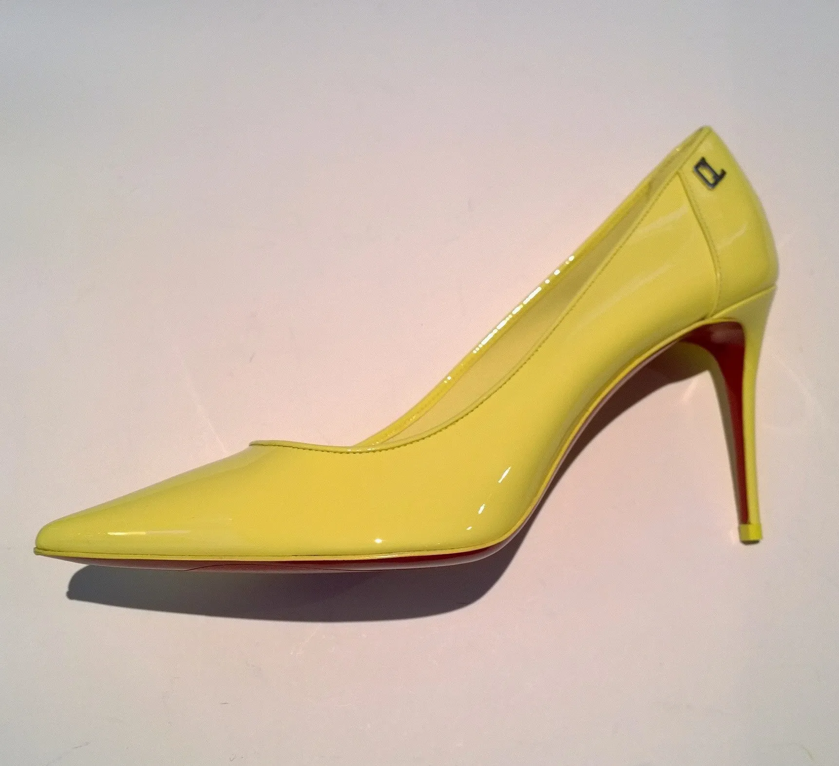 Christian Louboutin Sporty Kate 85 Patent Yellow Heels Piou Piou