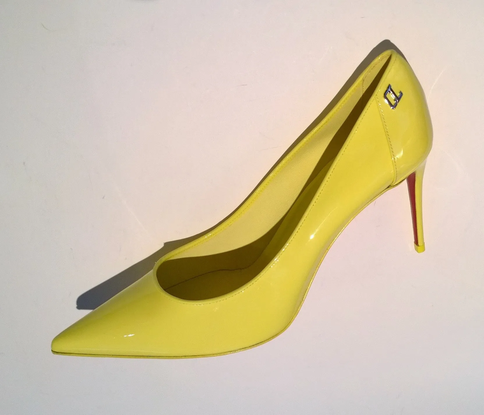 Christian Louboutin Sporty Kate 85 Patent Yellow Heels Piou Piou