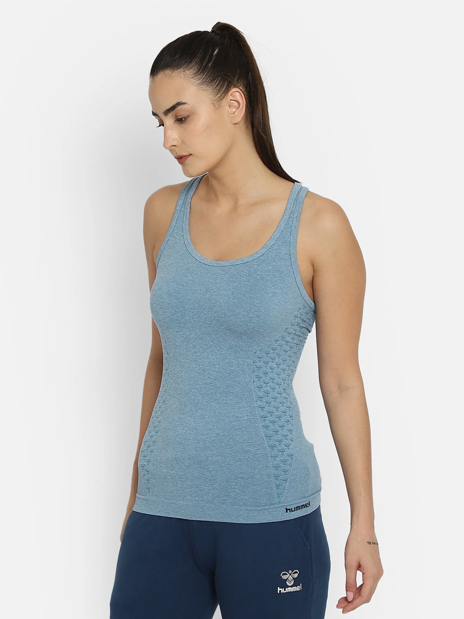 Classic Bee Ci Seamless Women Blue Top