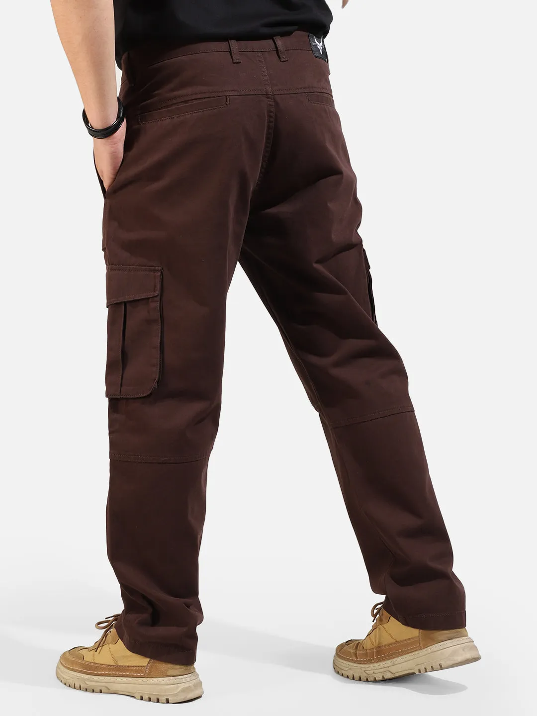 Coffee Cotton Twill Tactical Baggy Fit Cargo