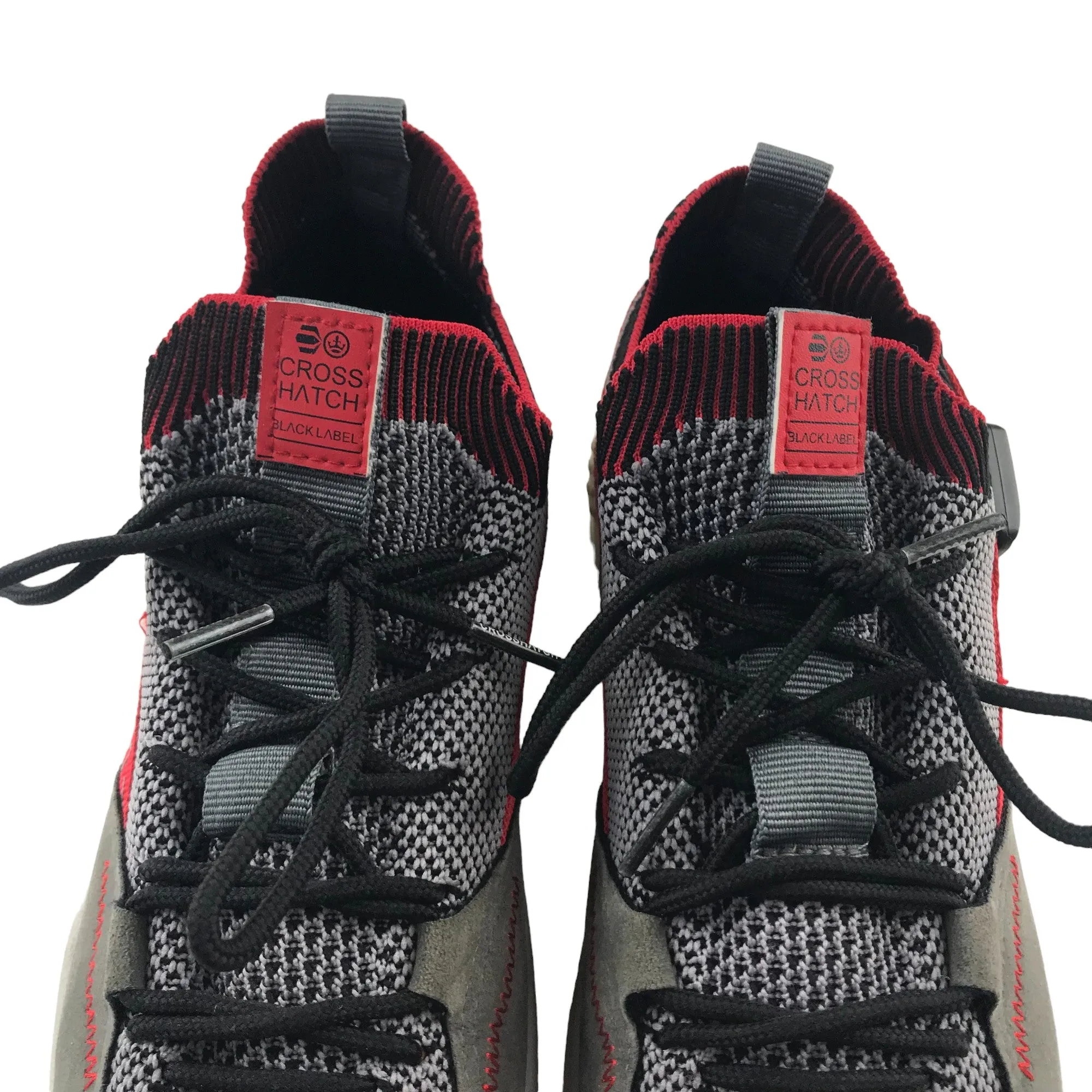 Crosshatch Trainers shoe size 4 black and red sporty sneakers