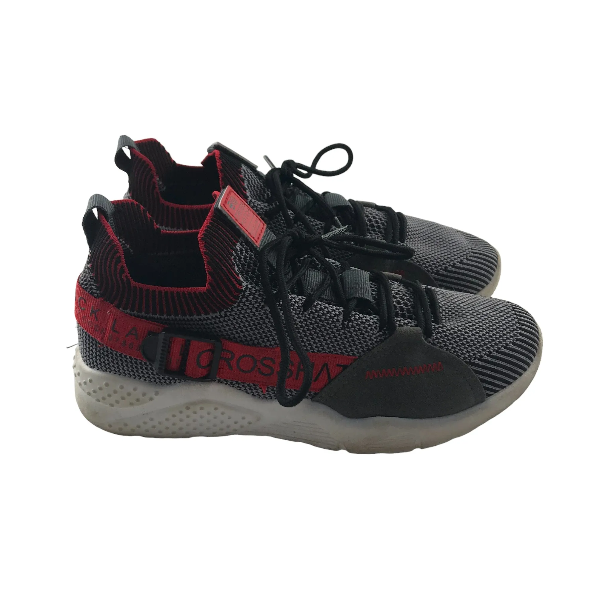 Crosshatch Trainers shoe size 4 black and red sporty sneakers