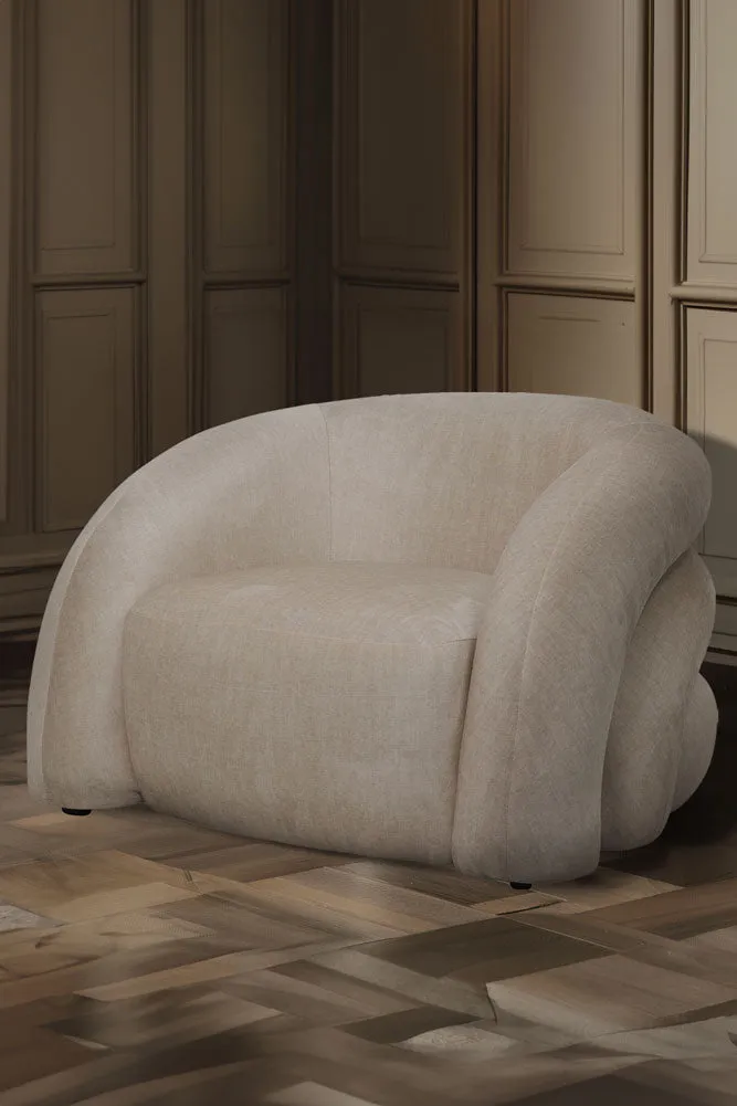 Curved Cream Snug Armchair