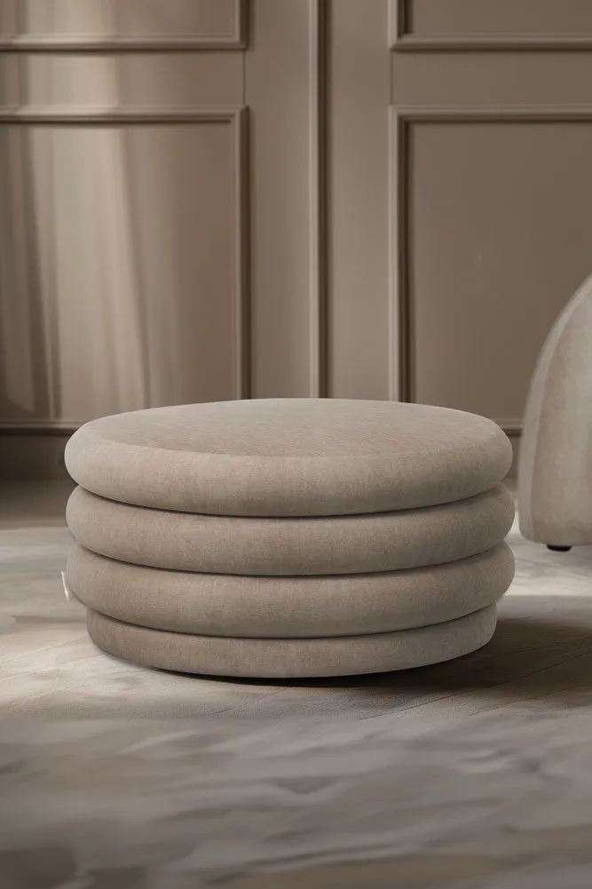 Curved Cream Snug Ottoman