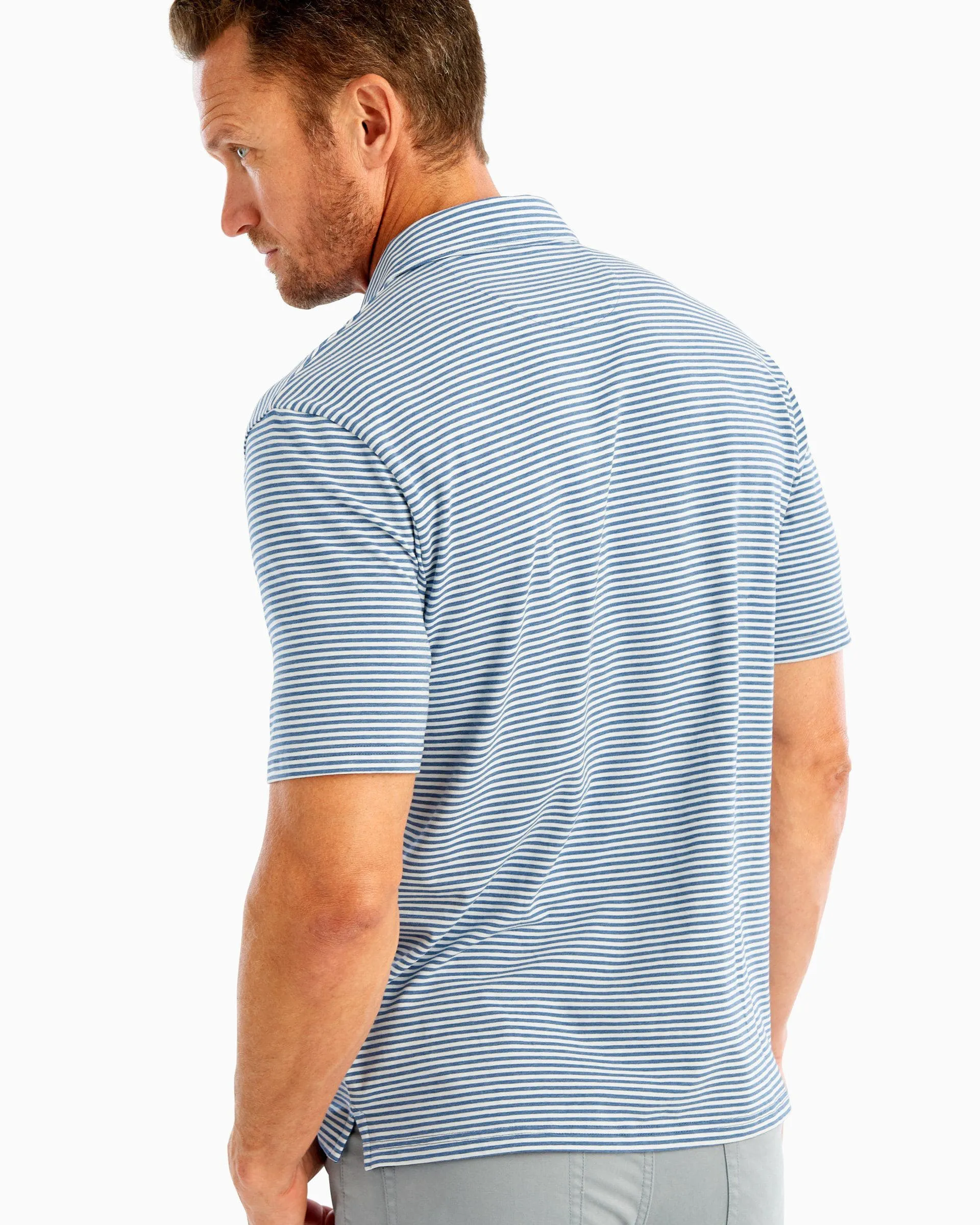 Dante Striped Polo- Oceanside