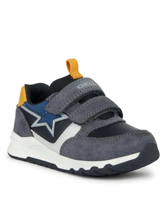 Dark grey and yellow sporty velcro sneaker BPyrip