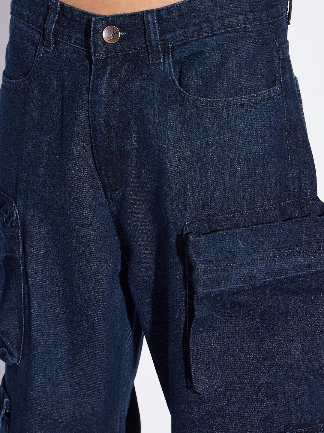 Dark Super Baggy Multipocket Cargo Denim