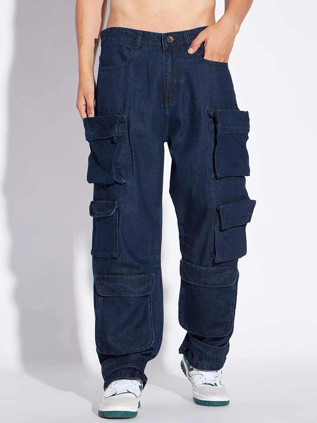 Dark Super Baggy Multipocket Cargo Denim