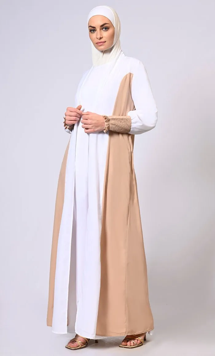 Effortlessly  Stylish: Princess Cut Front open Sand Shrug with Lining & Pockets - Final Sale